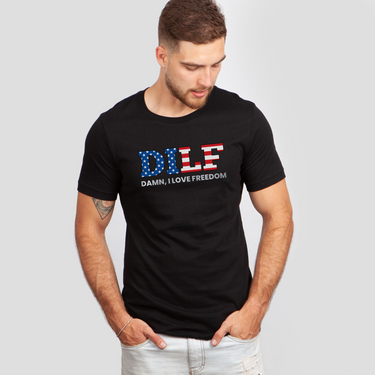 damm i love freedom black shirt - colored